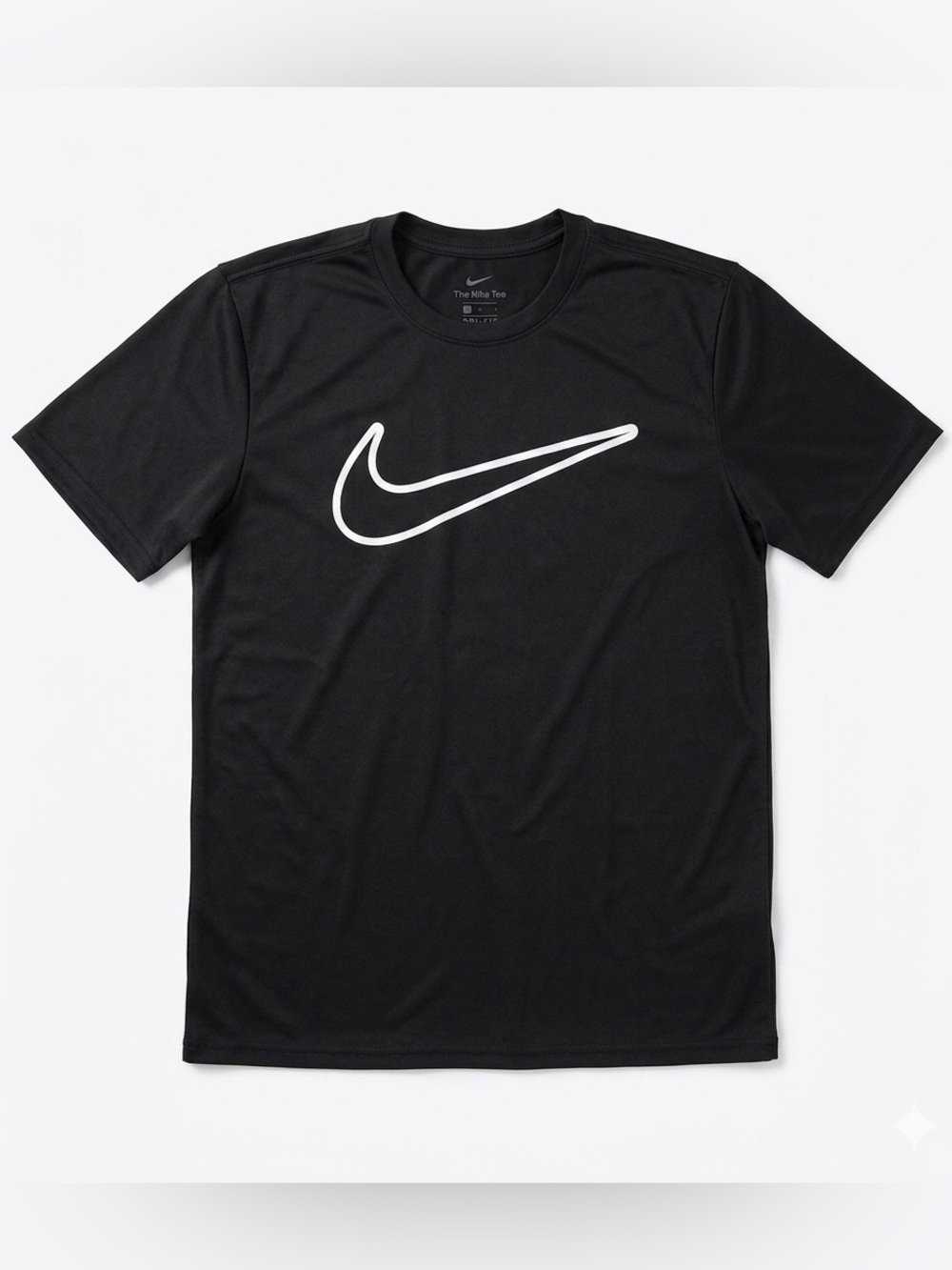 Nike Black Short-Sleeve Tee with White Swoosh Logo